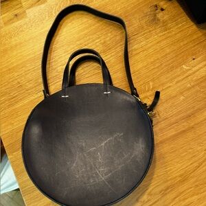 Clare V Elegant Black Round Shoulder Bag